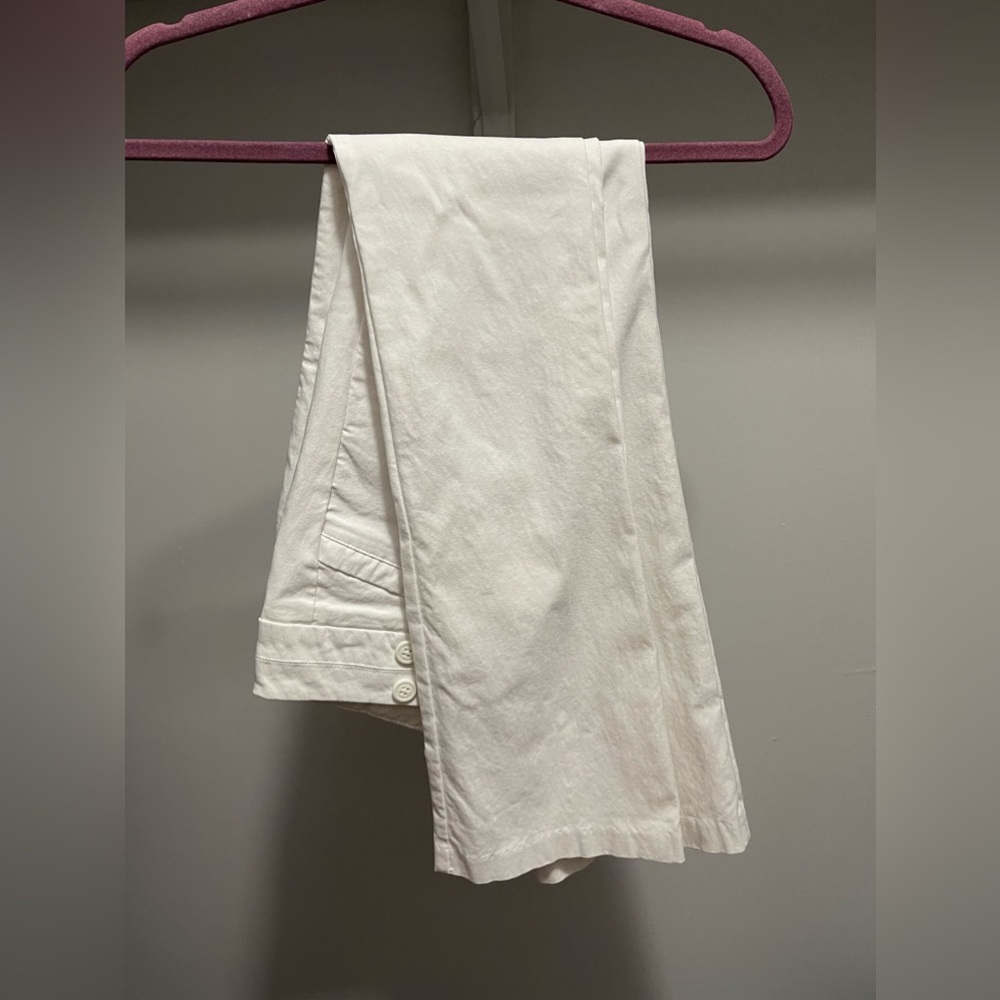 White flared dress pants